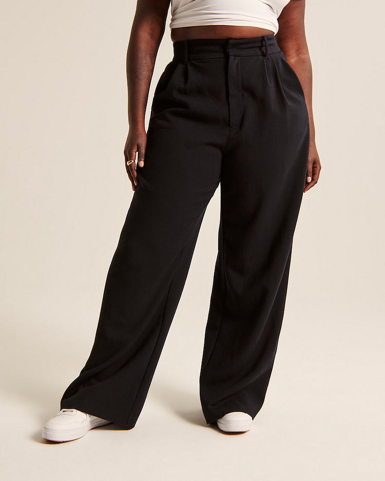 High-Waist Trousers with Pockets – Casual Pants for Women