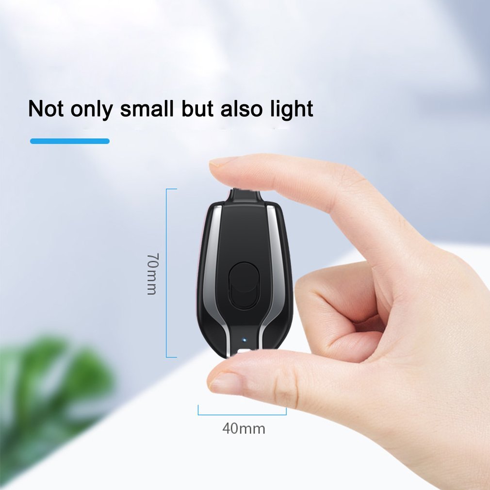 Mini Keychain Charger - 1500mAh Fast Backup Power Bank