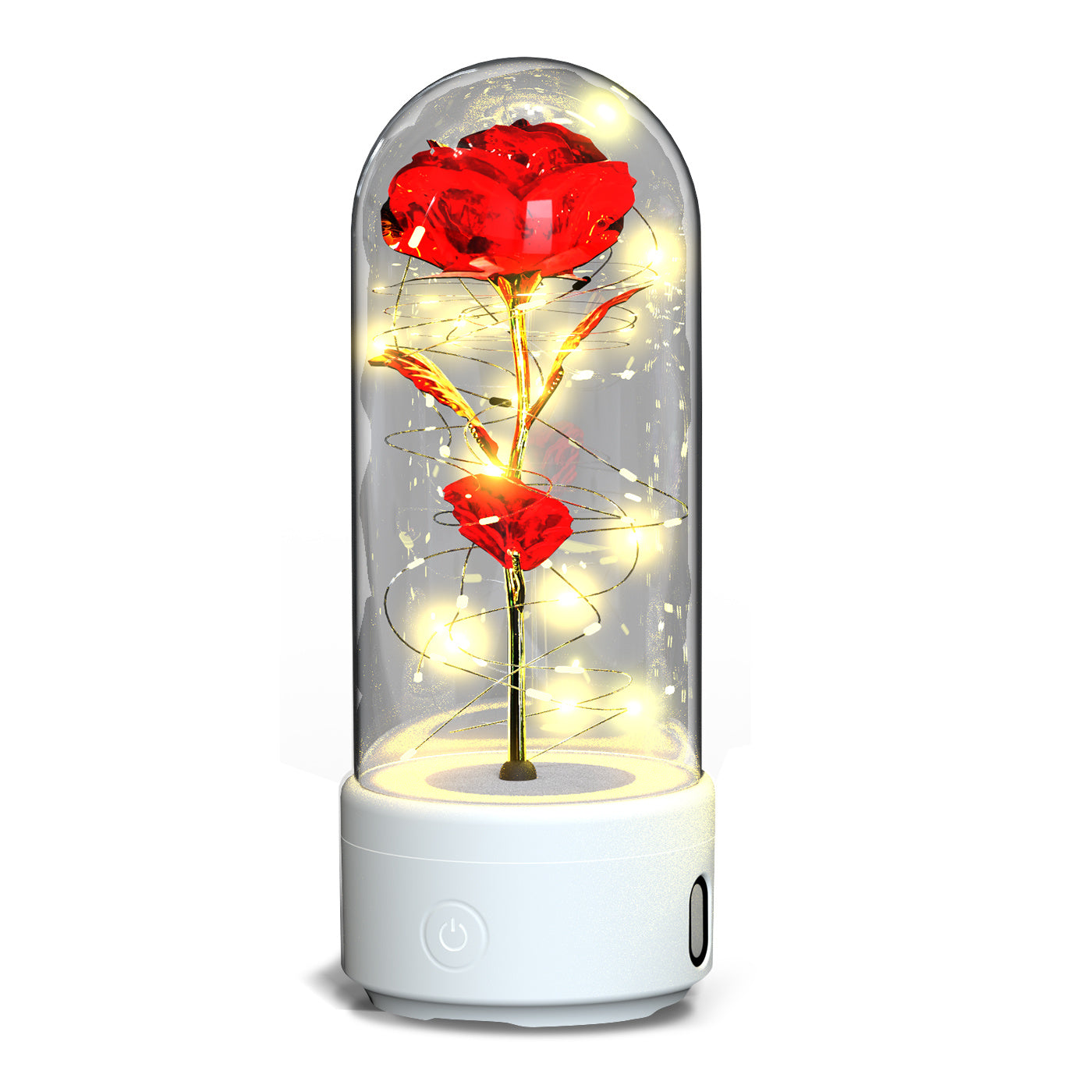 Two in One Rose LED Light & Bluetooth Speaker – Valentine’s Glass Gift