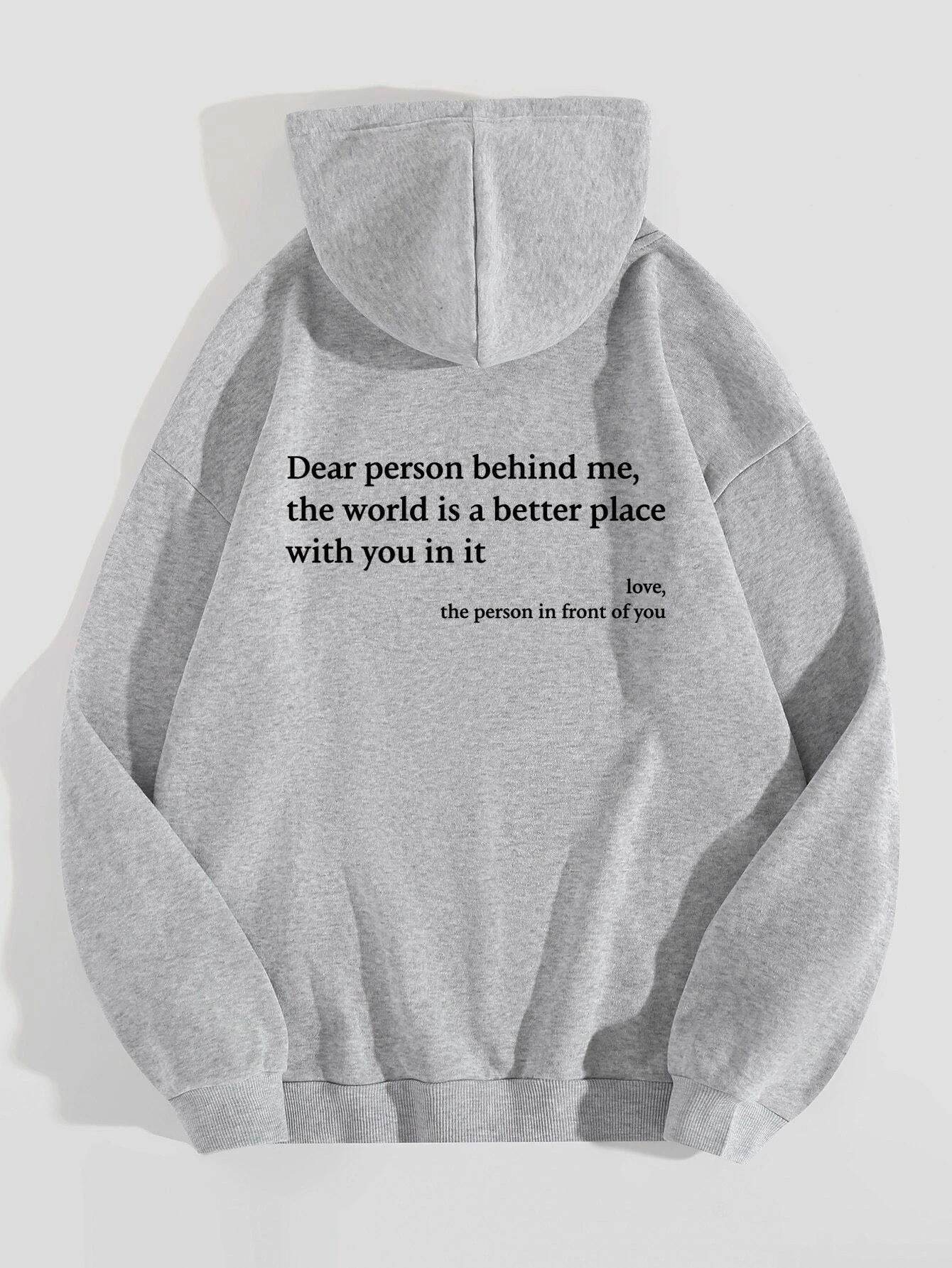 Dear Person Behind Me’ Plush Hoodie – Cozy & Inspirational