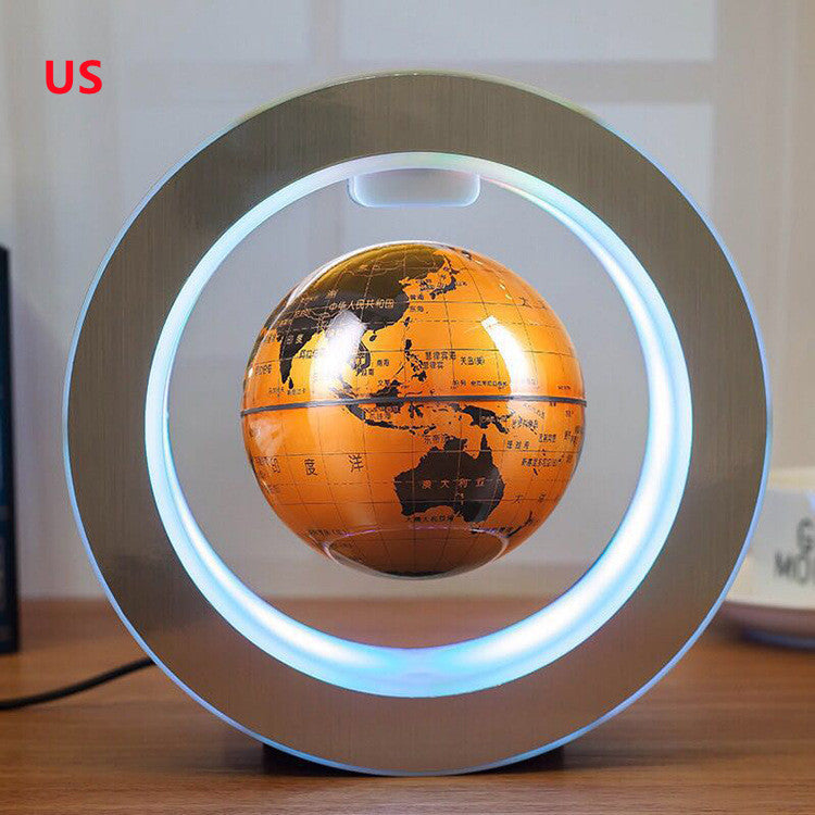 Floating Globe Light – World Map LED Desk Decoration