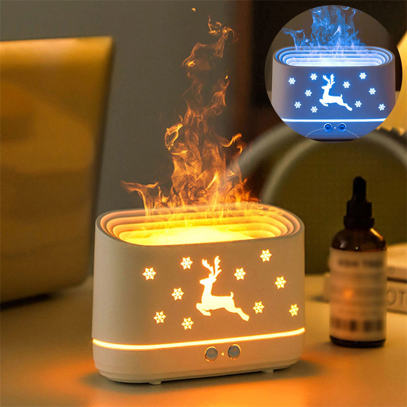 Elk Flame Humidifier & Diffuser – Christmas Atmosphere Lamp