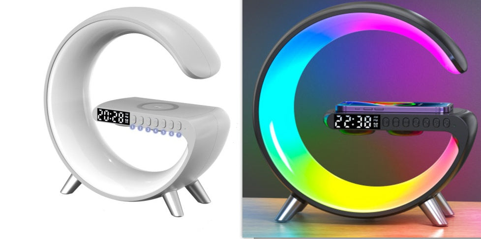 G-Shaped LED Lamp with Bluetooth Speaker & Wireless Charger