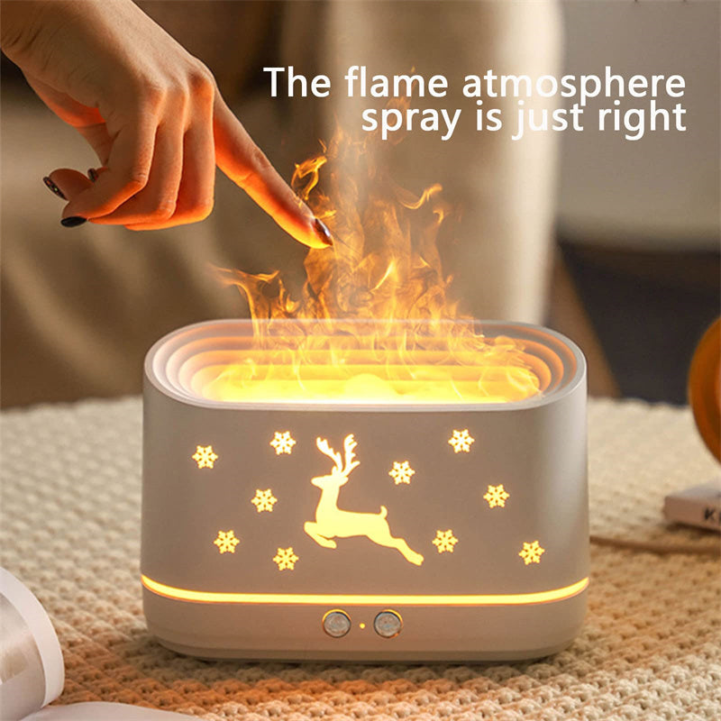 Elk Flame Humidifier & Diffuser – Christmas Atmosphere Lamp