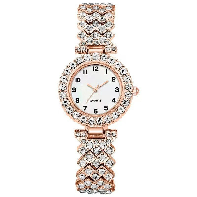 Luxury Silver Watch & Bracelet Set – Women's Quartz Gift