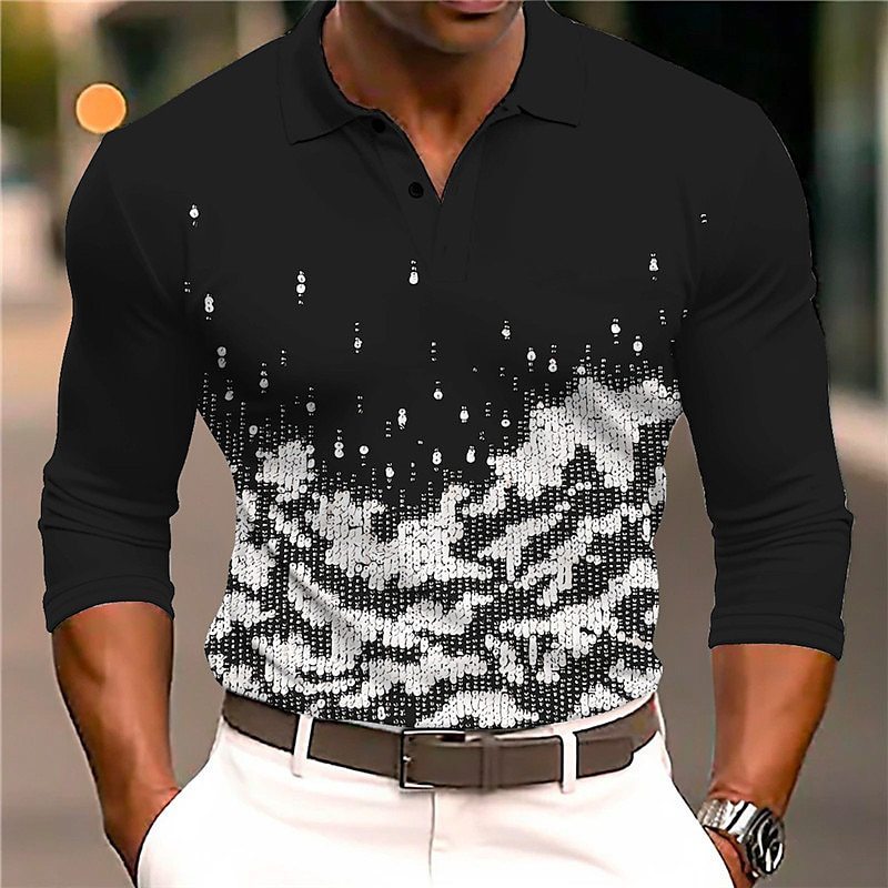 Casual Men Printed 3D Polo Shirt