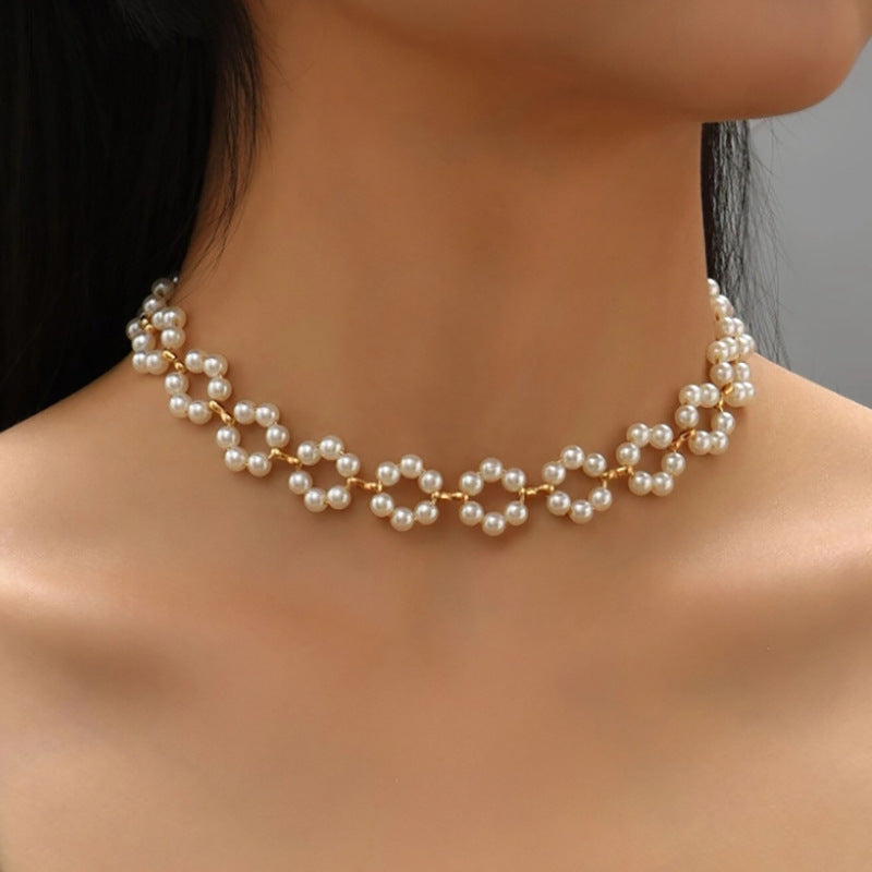 Pearl Flower Necklace – Women's Clavicle Chain Jewelry