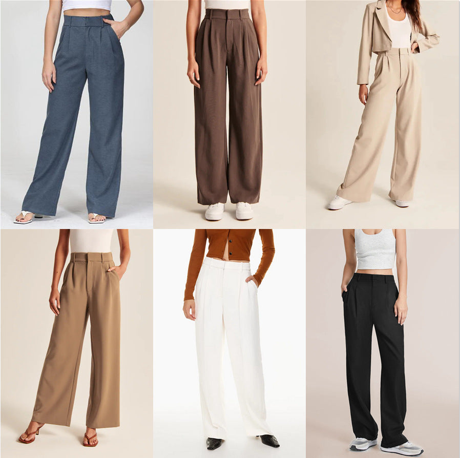 High-Waist Trousers with Pockets – Casual Pants for Women