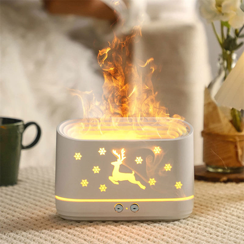 Elk Flame Humidifier & Diffuser – Christmas Atmosphere Lamp