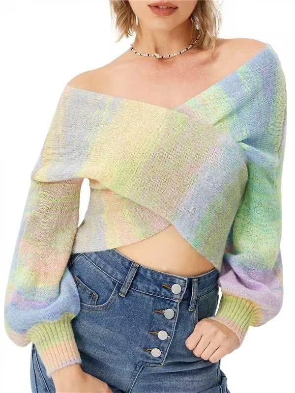 Colorful Long-Sleeve Sweater for Women Fashion