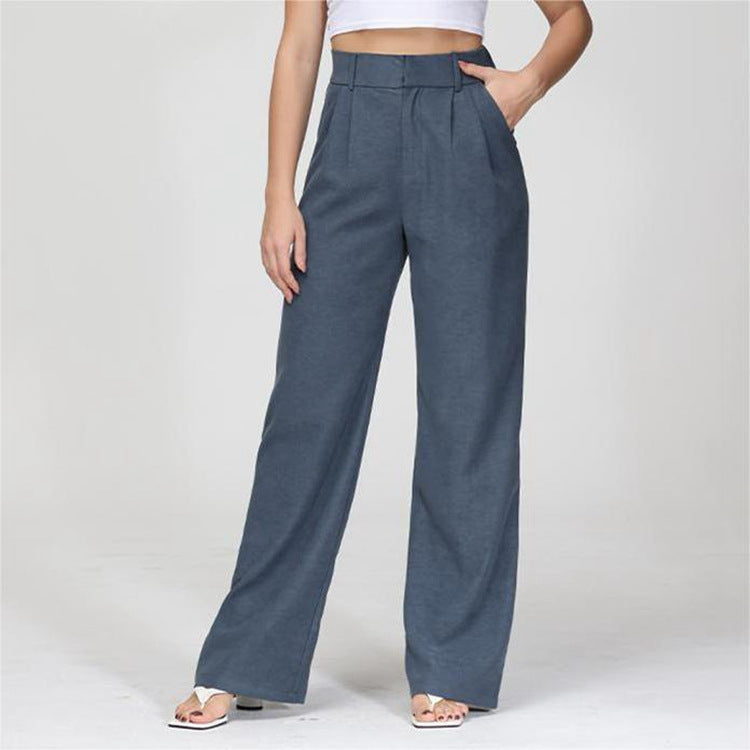 High-Waist Trousers with Pockets – Casual Pants for Women