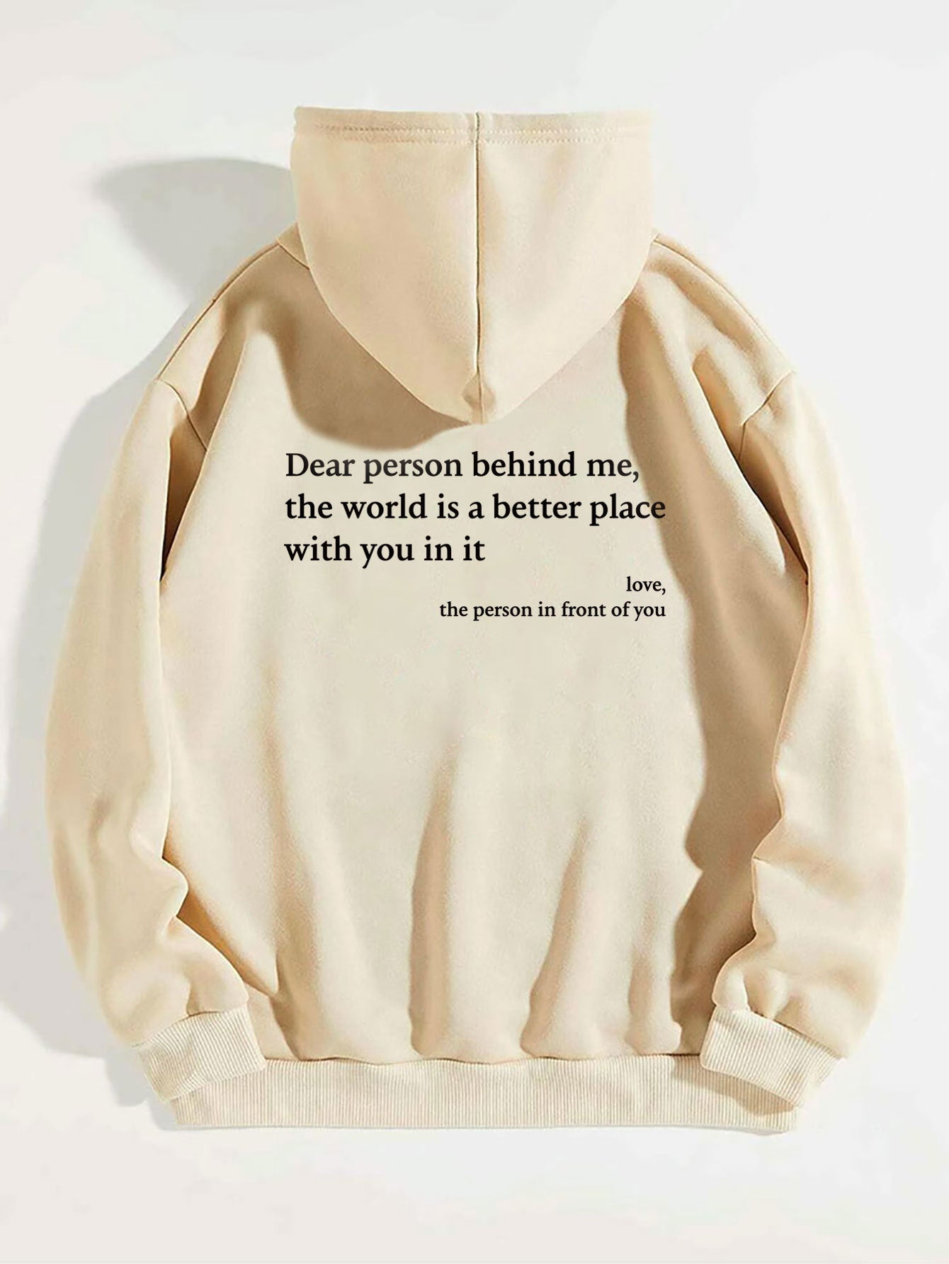 Dear Person Behind Me’ Plush Hoodie – Cozy & Inspirational