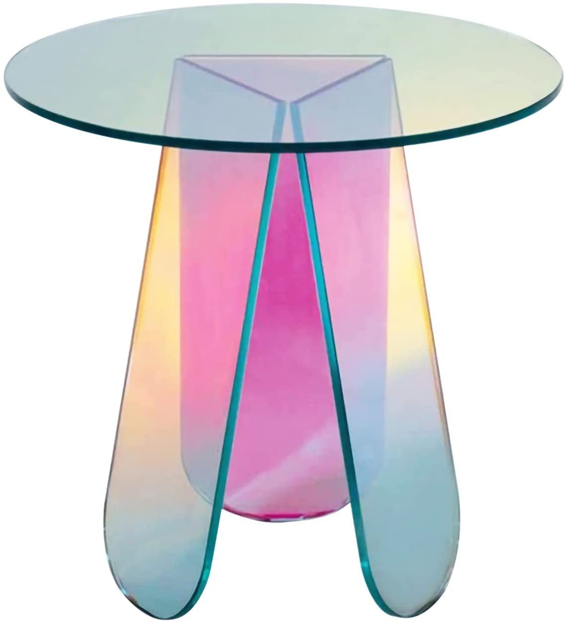 Acrylic Glow Rainbow Coffee Table – Modern Iridescent Accent Piece