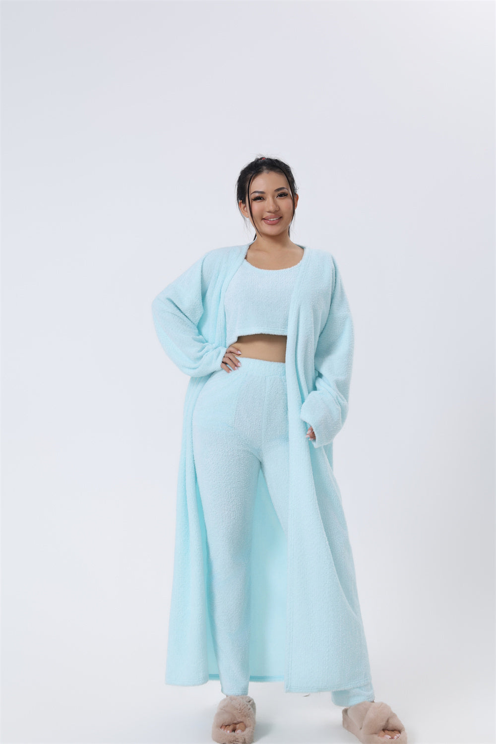 Cozy Three Piece Lounge Set – Warm Pajama & Matching Winter Outfit