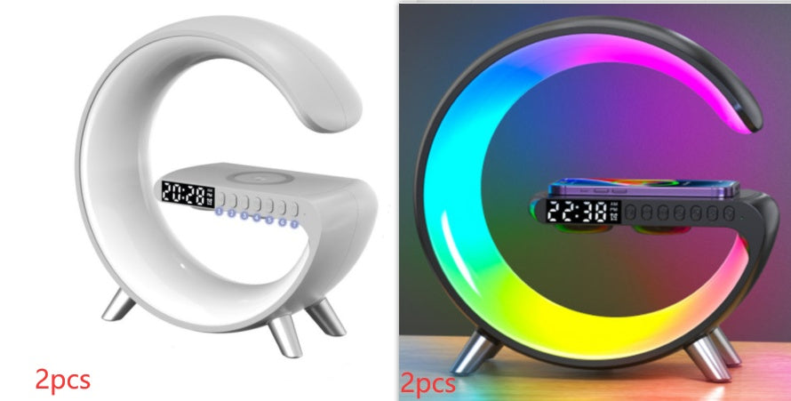 G-Shaped LED Lamp with Bluetooth Speaker & Wireless Charger