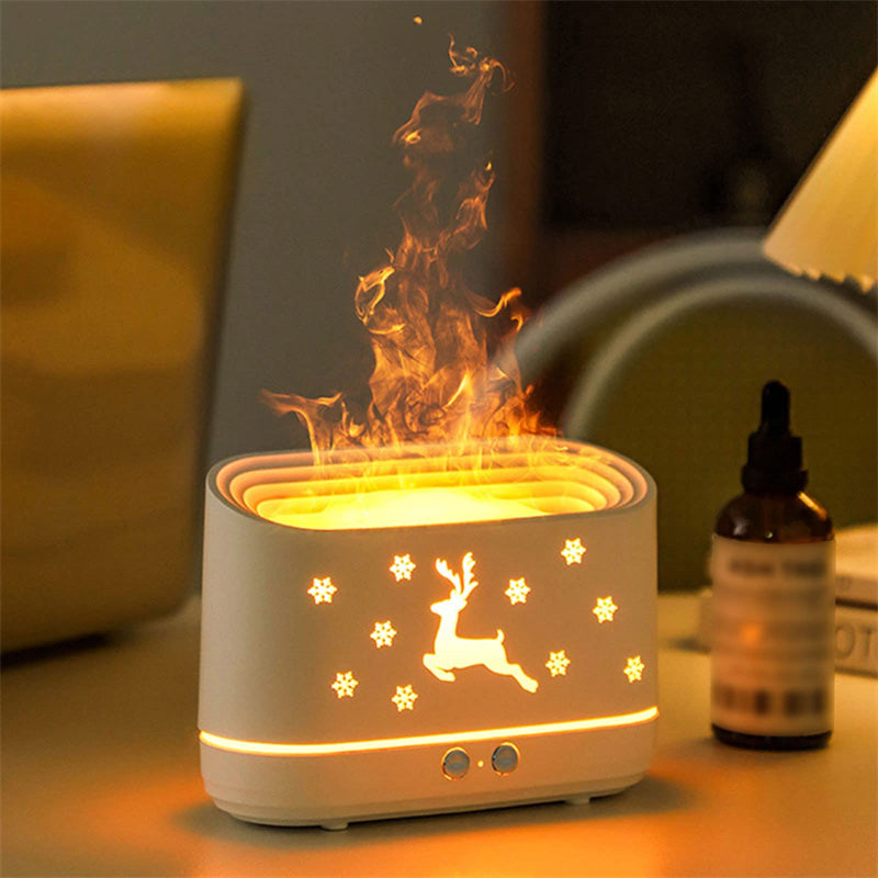 Elk Flame Humidifier & Diffuser – Christmas Atmosphere Lamp