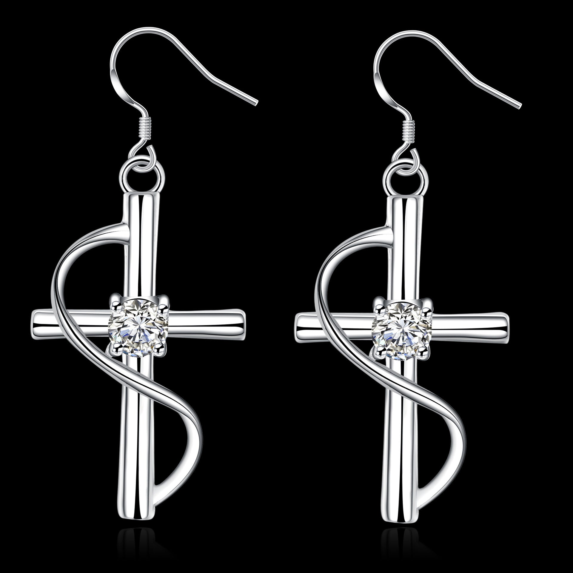 Trendy Long Cross Earrings – Sleek, Modern, and Bold