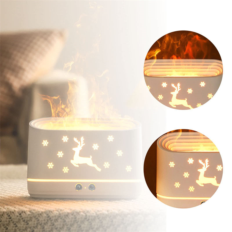 Elk Flame Humidifier & Diffuser – Christmas Atmosphere Lamp