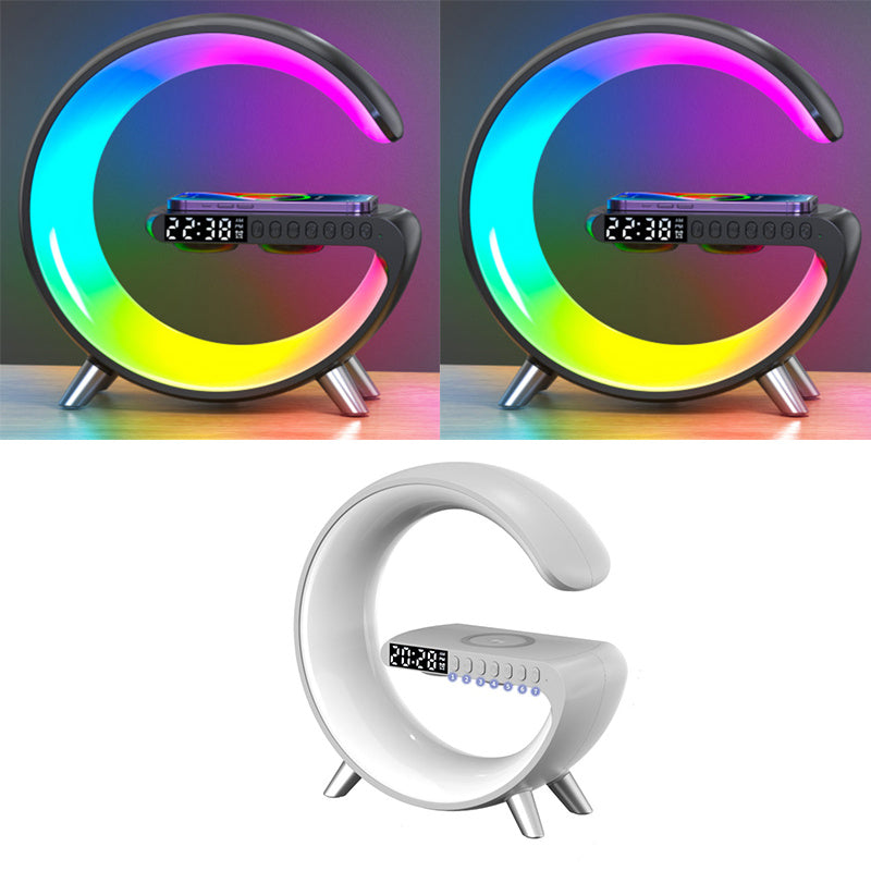 G-Shaped LED Lamp with Bluetooth Speaker & Wireless Charger