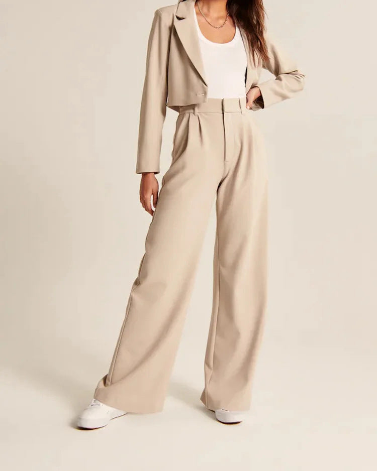 High-Waist Trousers with Pockets – Casual Pants for Women