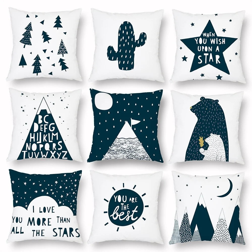 Cartoon Geometry Cushion Cover